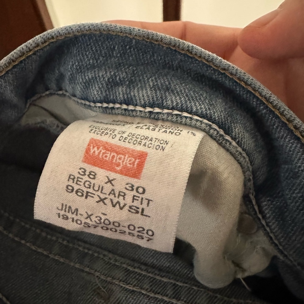Wrangler Blue Straight Jeans Classic Style - Picture 4 of 6
